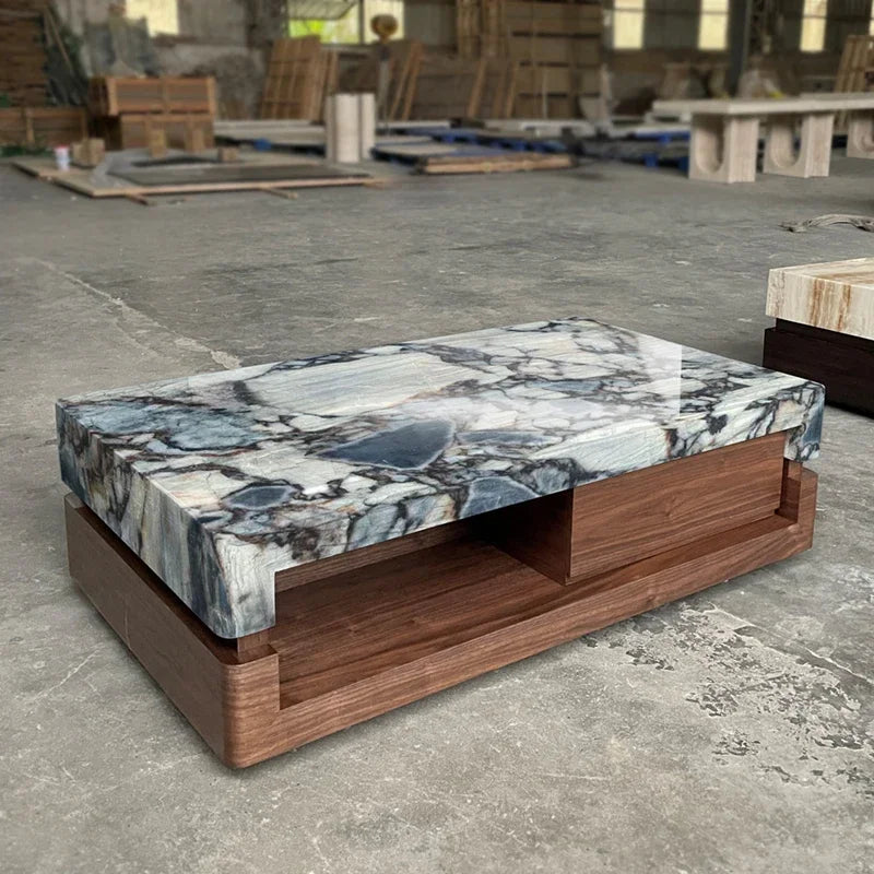 Marble Finish Storage Table