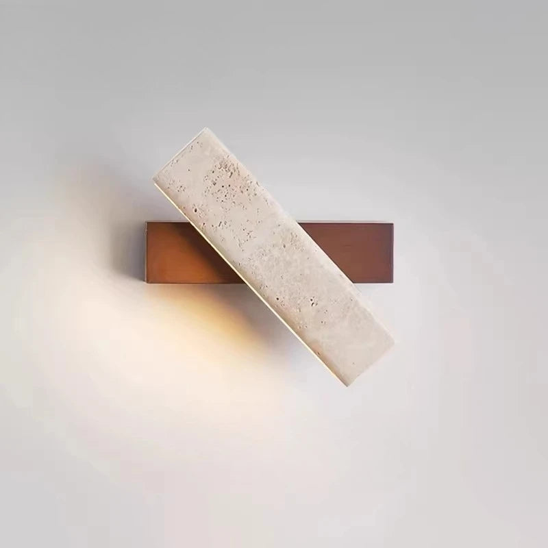 Stone & Wood Wall Sconce