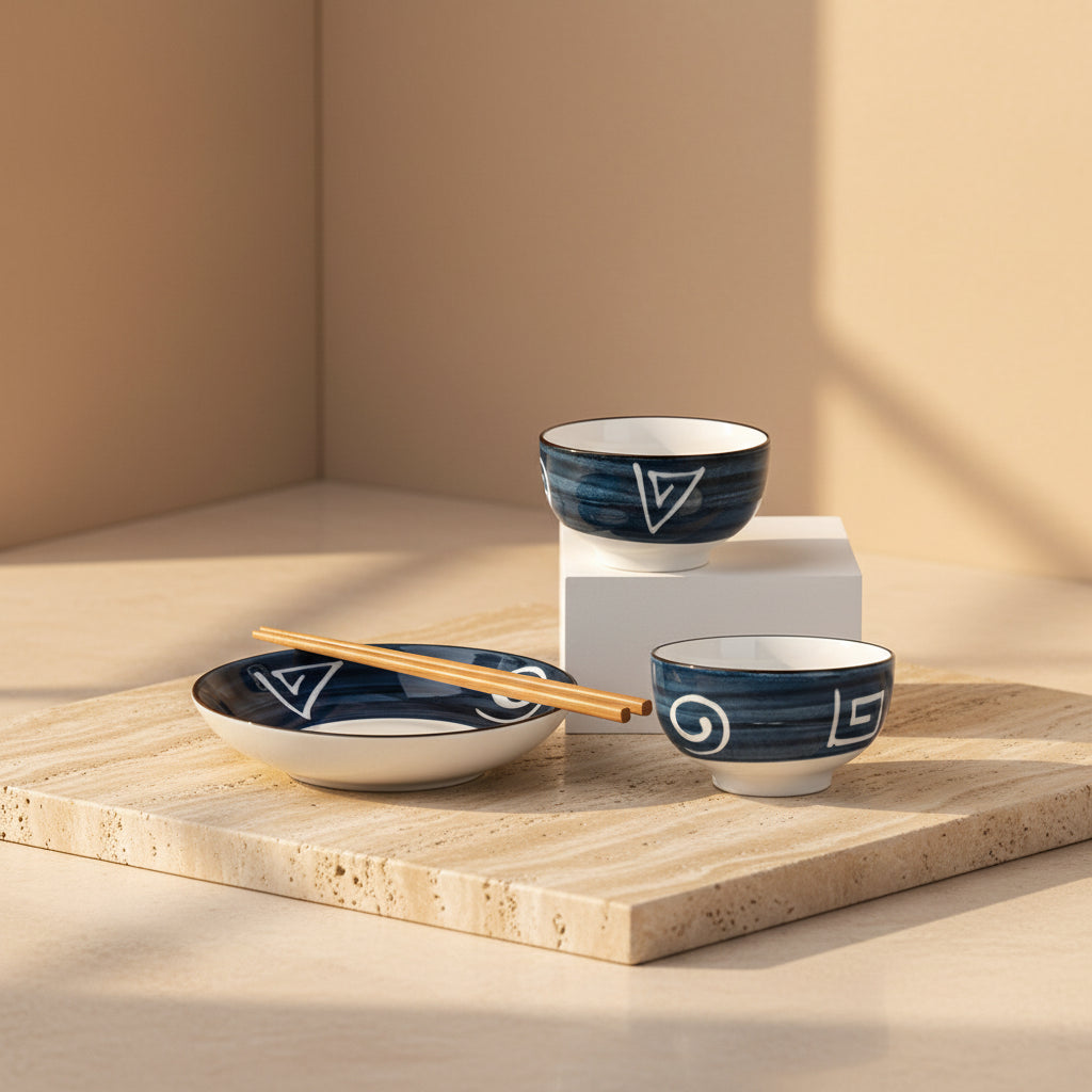 Blue Porcelain Dinnerware Set
