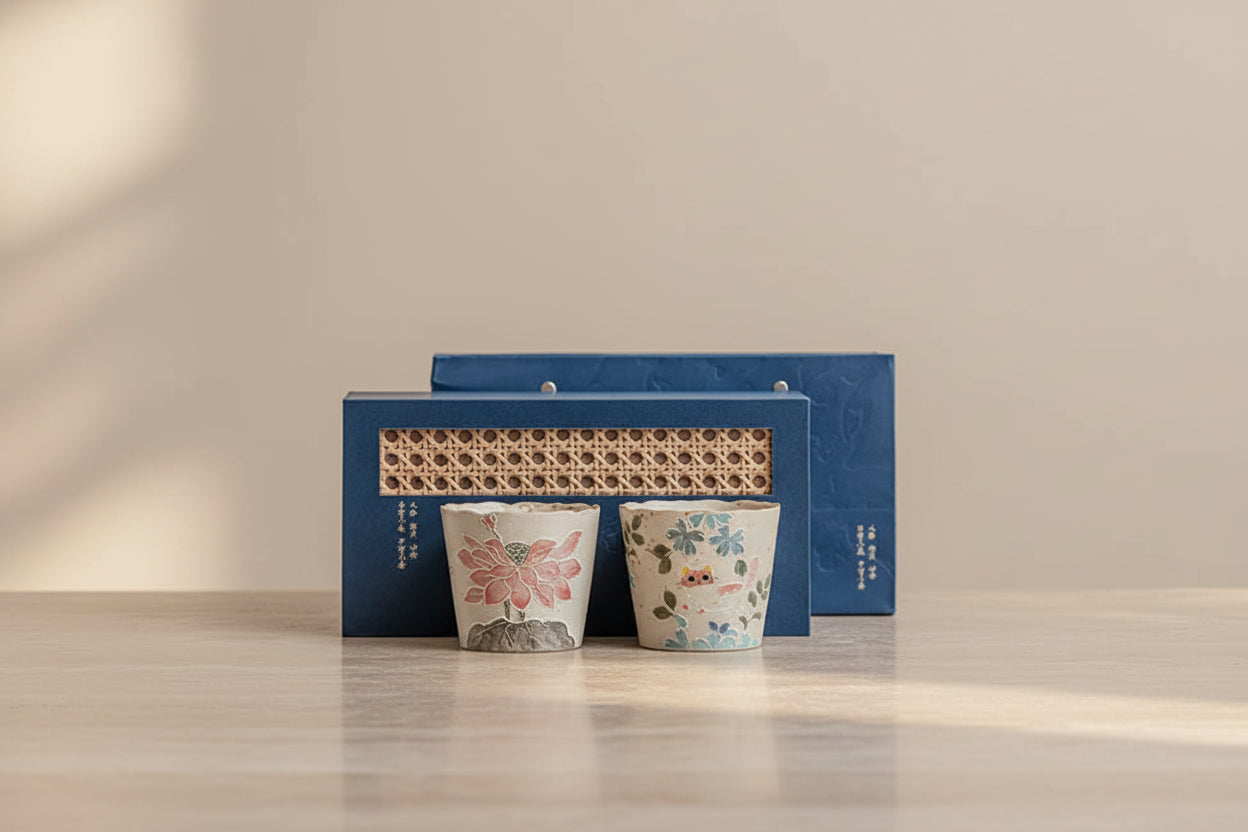 Caramel Glaze Tea Cup Set