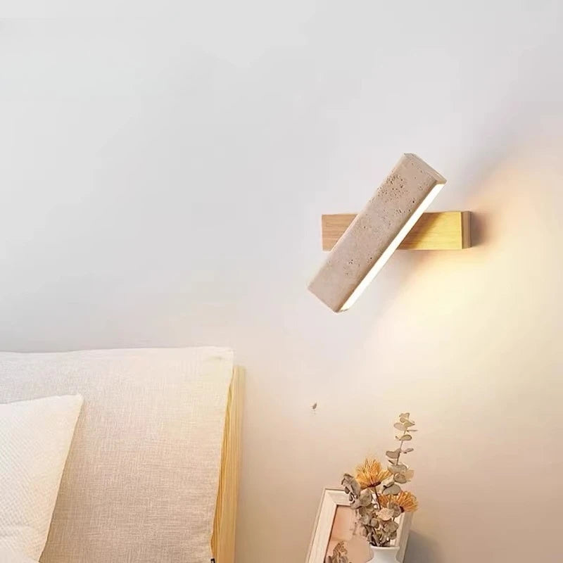Stone & Wood Wall Sconce