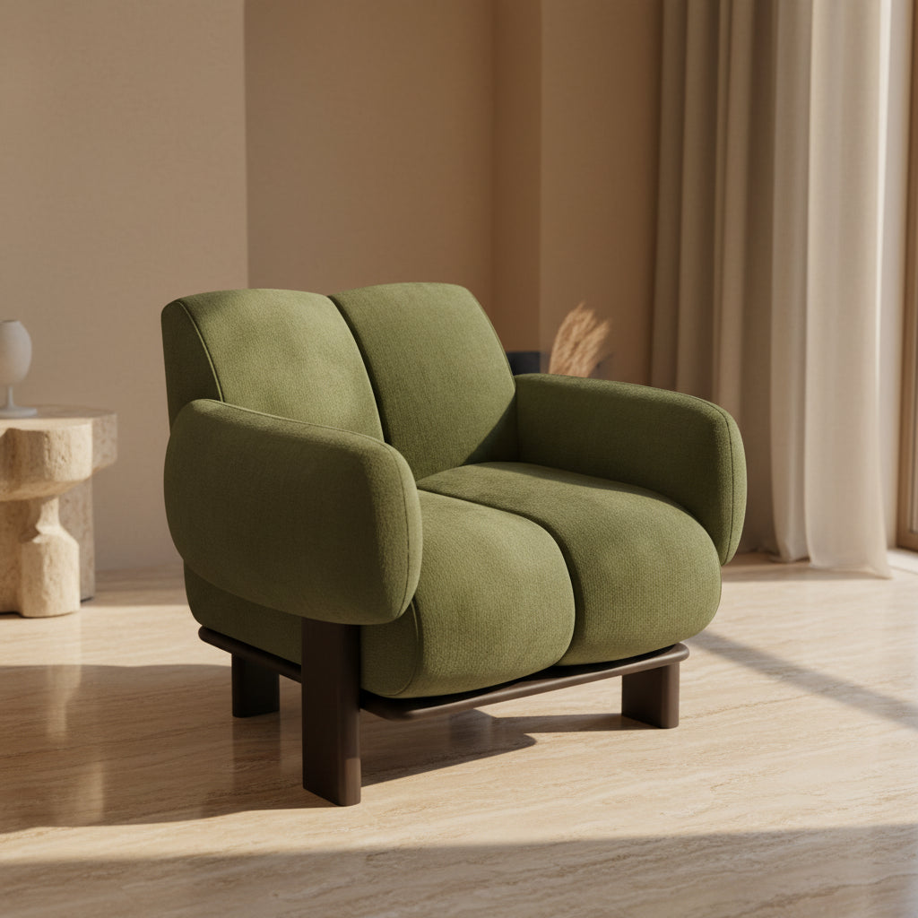 Cushioned Rubberwood Chair
