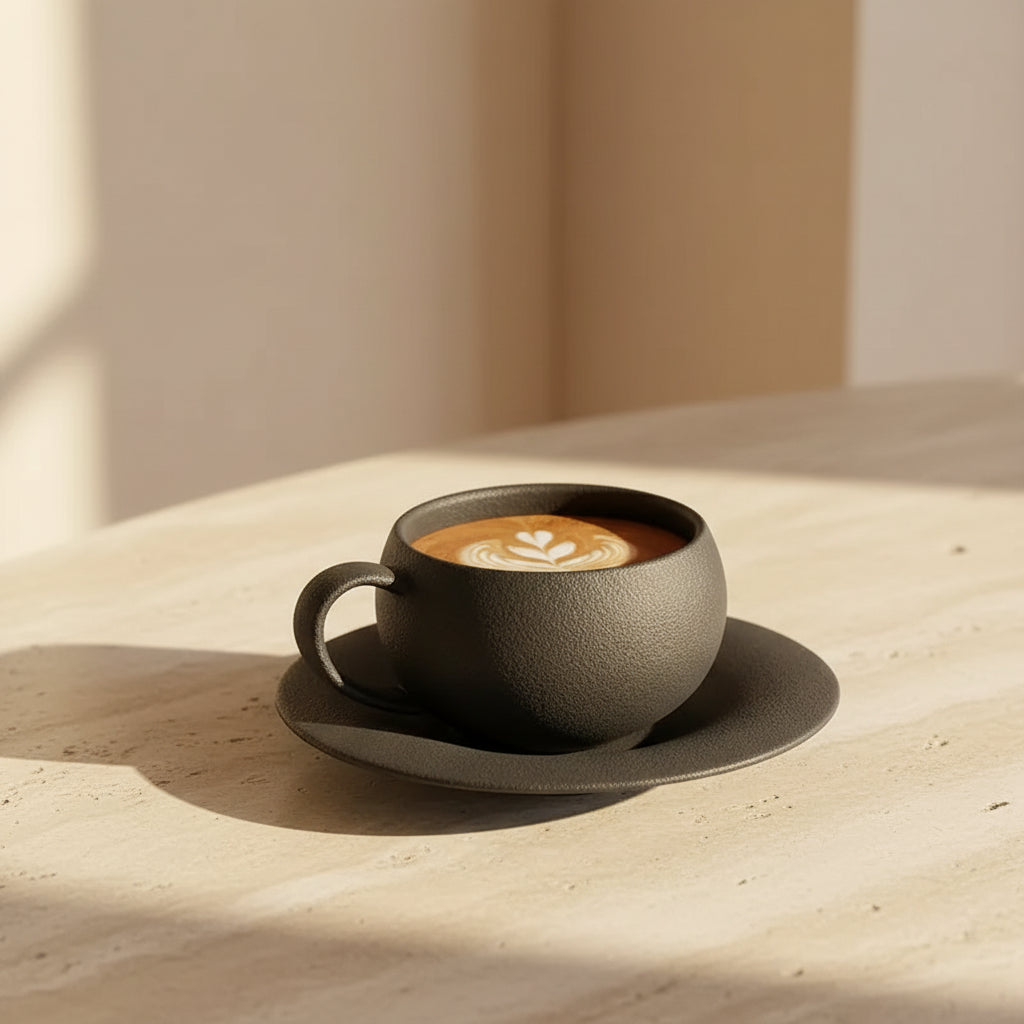 Hand-Painted Ceramic Cup & Saucer