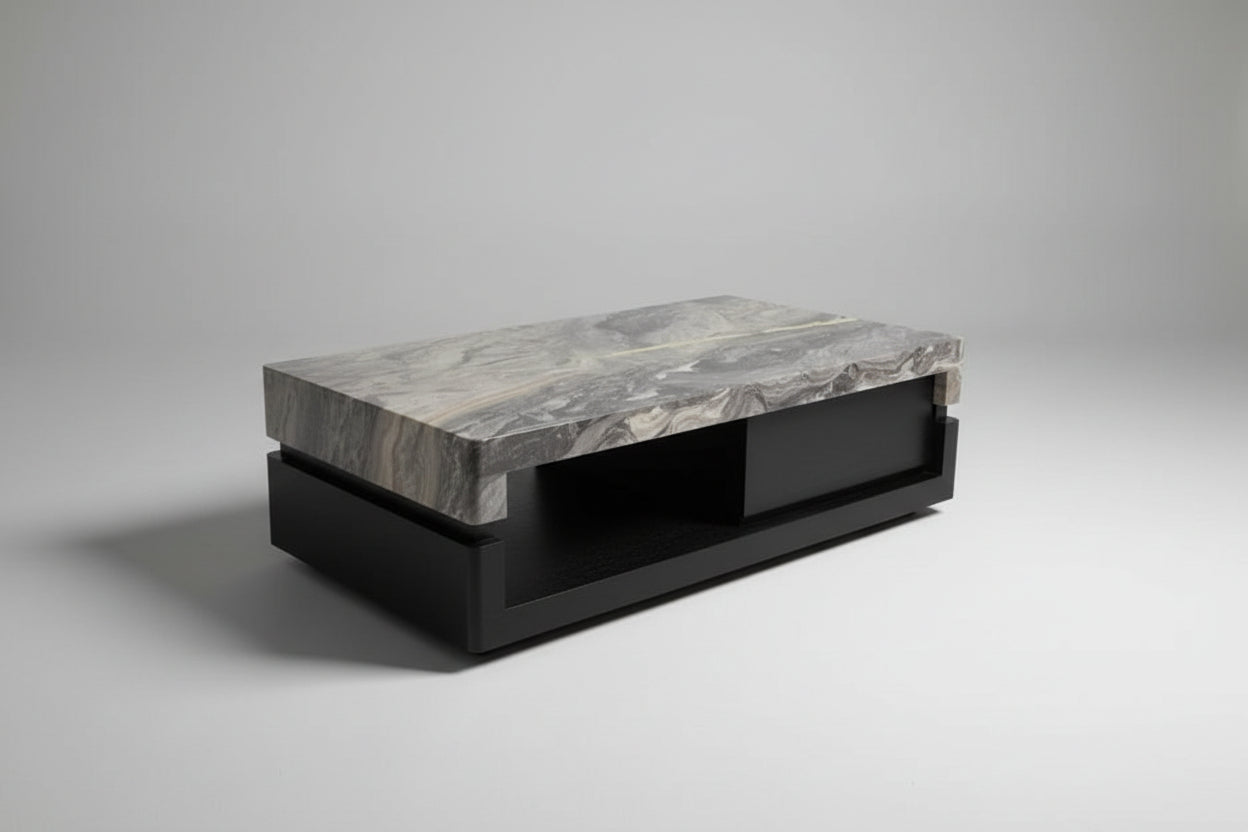 Marble Finish Storage Table