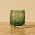 Green Daisy Kiriko Glass