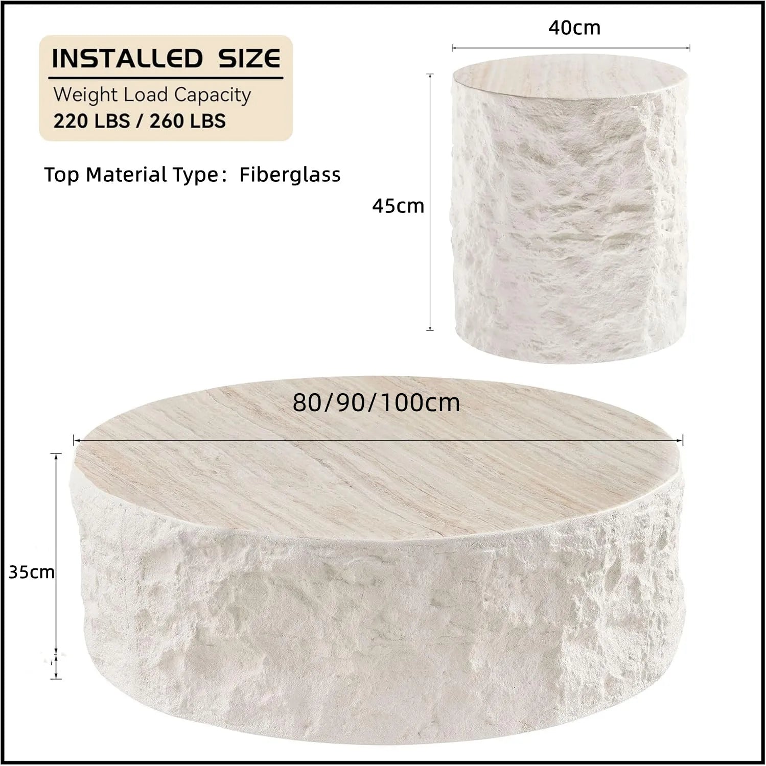 Fiberglass Drum Coffee Table