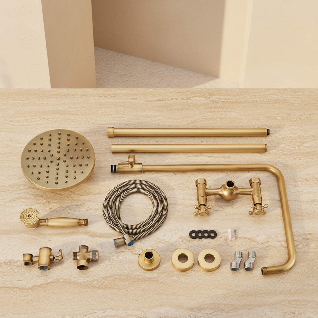 Gold Dual-Knob Shower Set