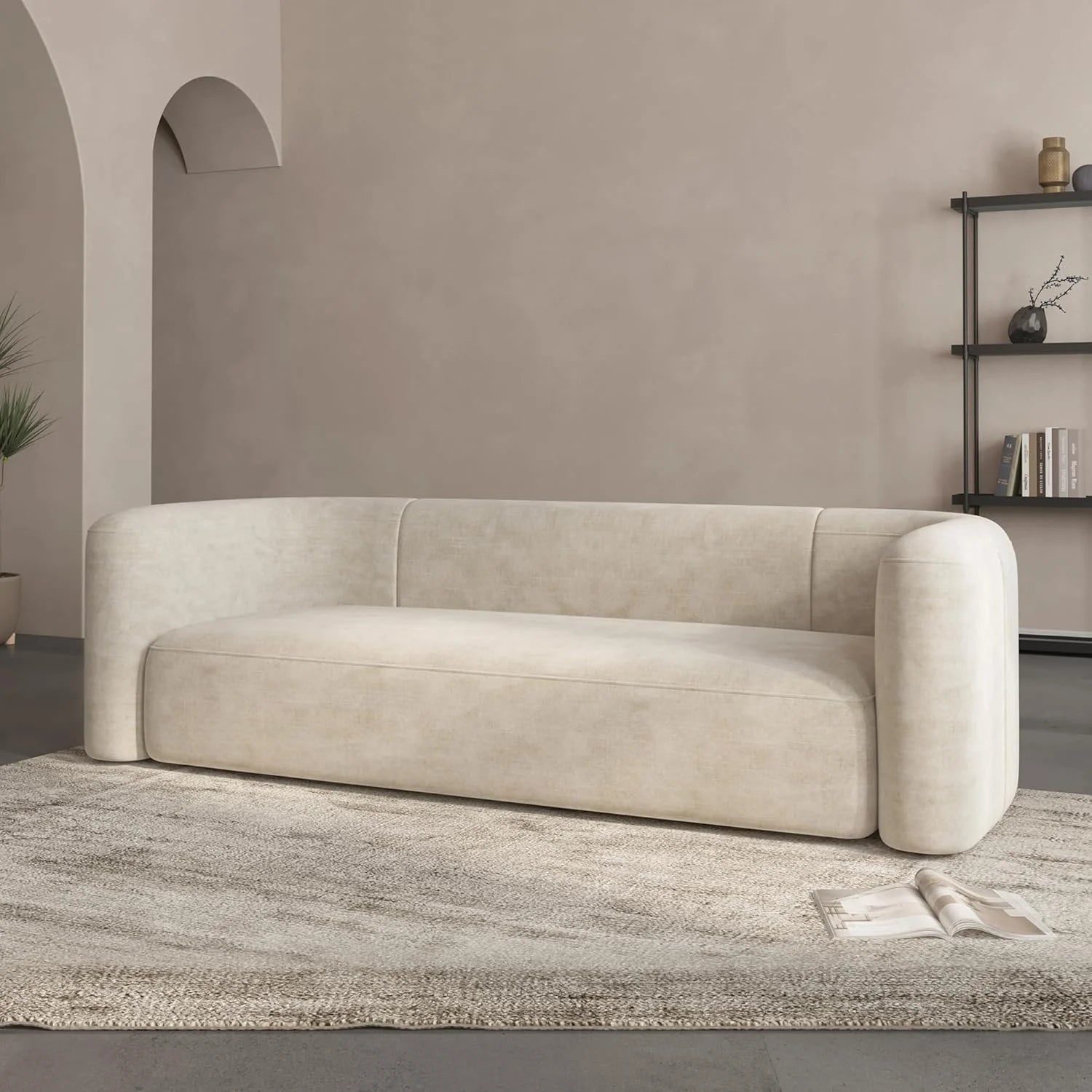 Velvet L-Shape Sofa Bed