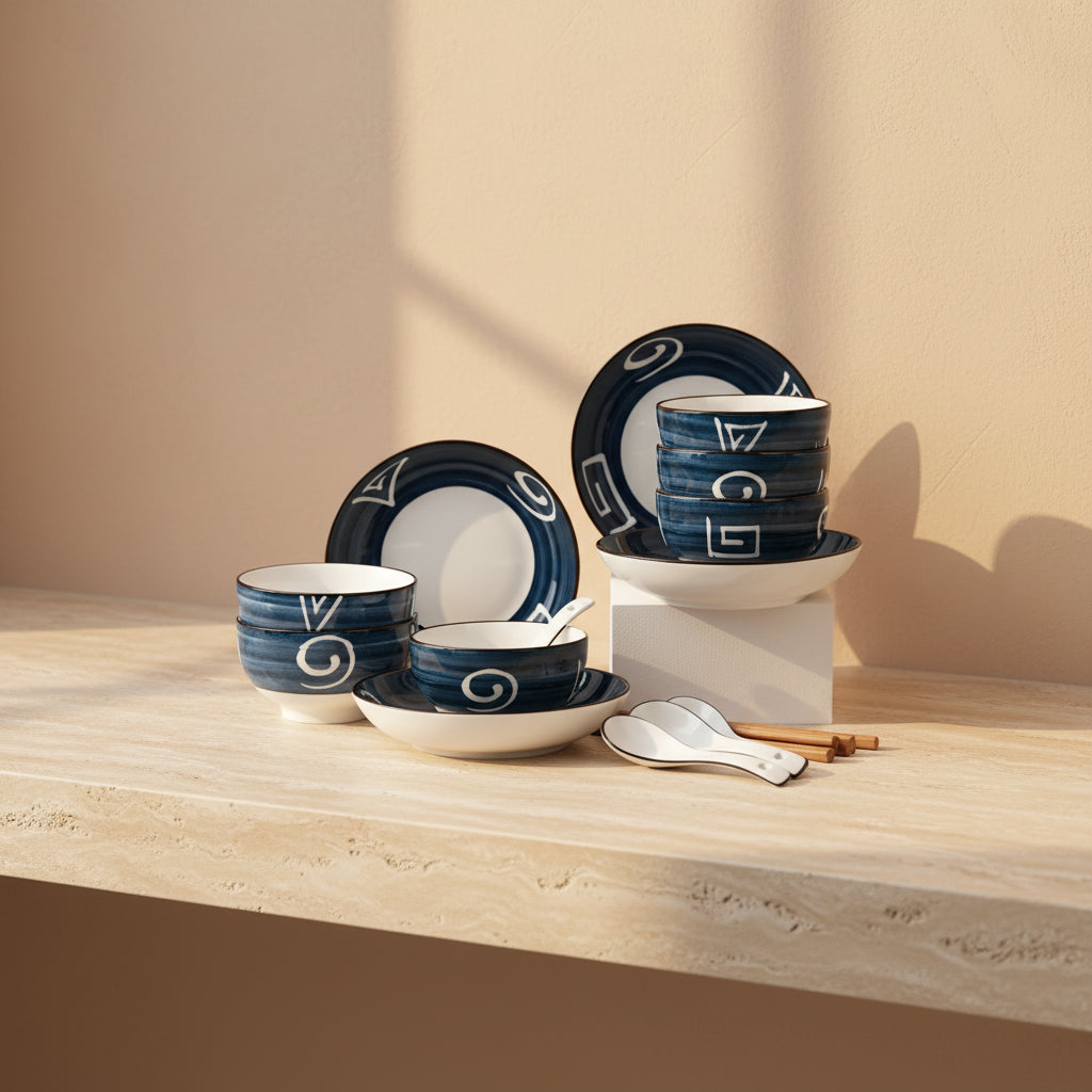 Blue Porcelain Dinnerware Set