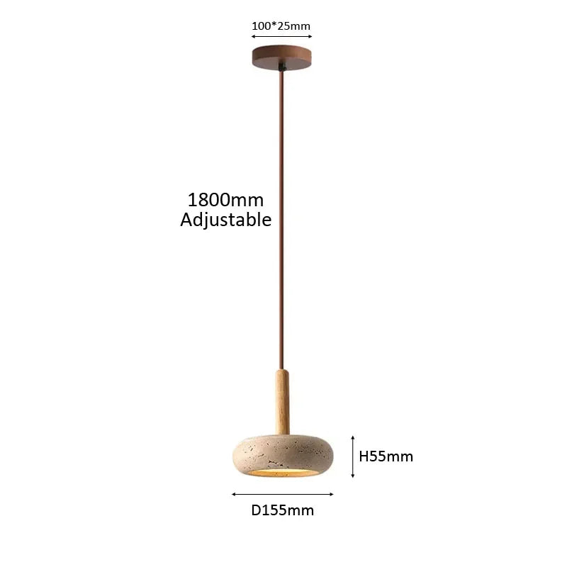 Travertine Disc Pendant Light