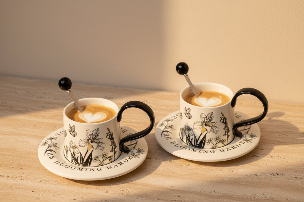 Floral Ceramic Cup & Saucer Set