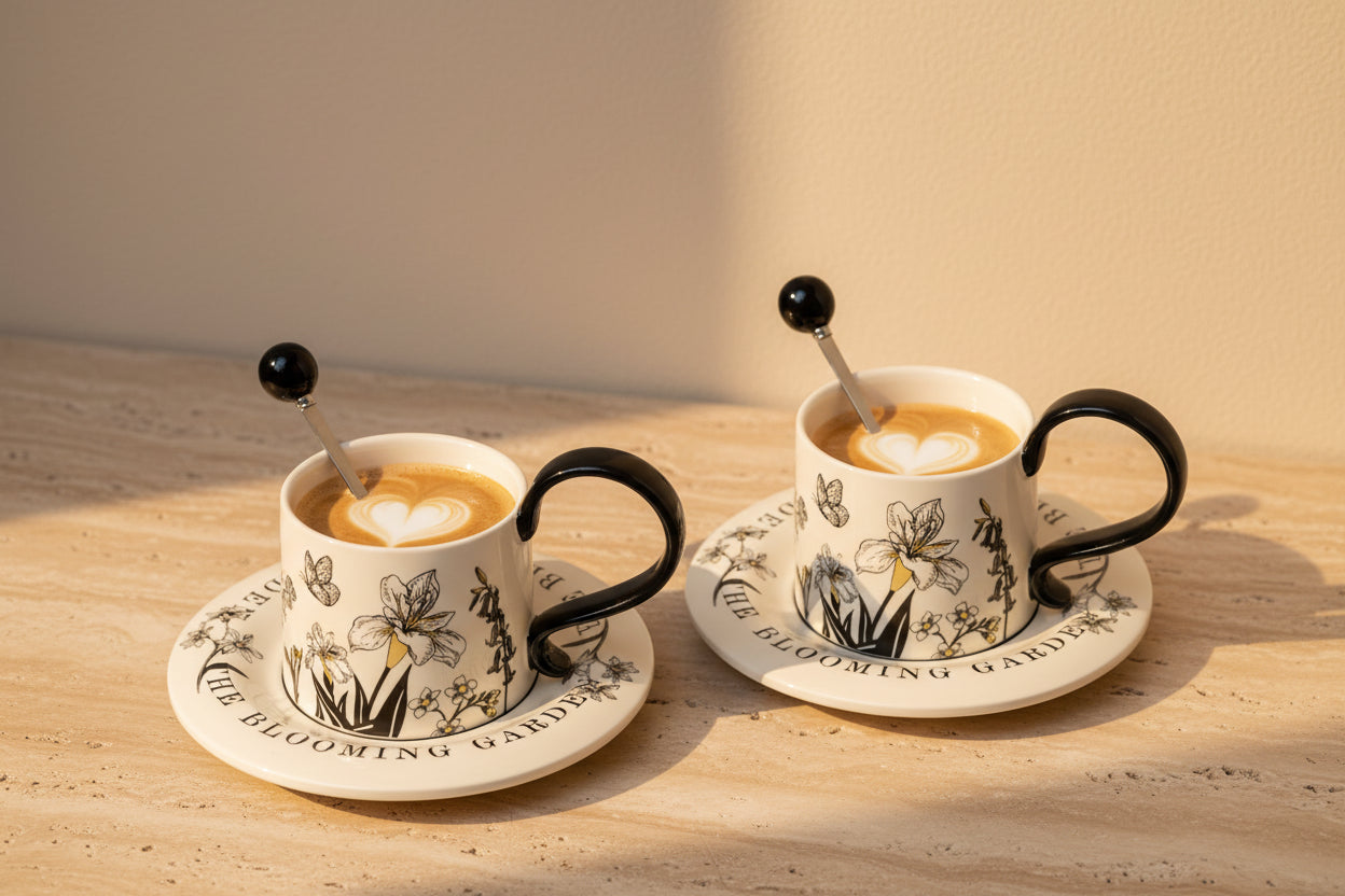 Floral Ceramic Cup & Saucer Set