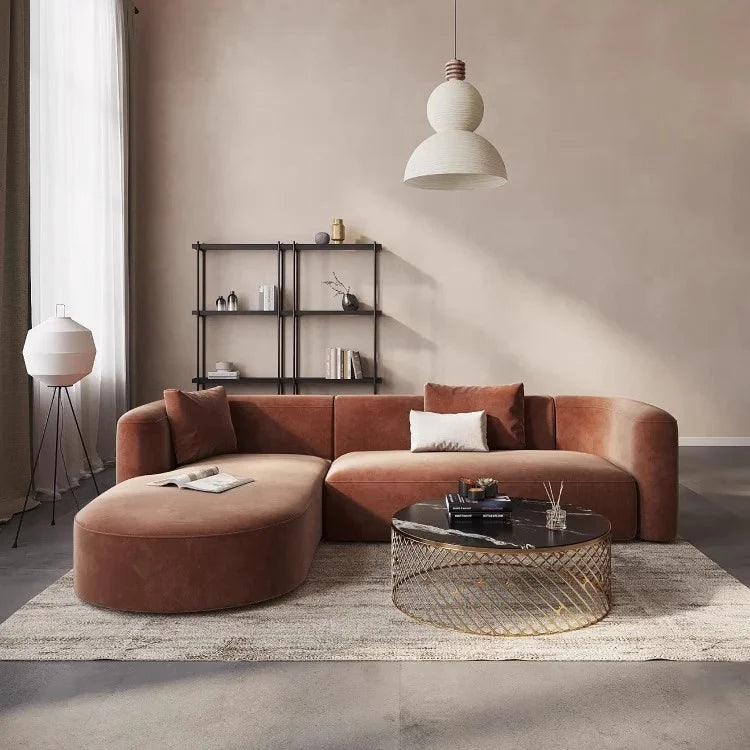 Velvet Chaise Sectional