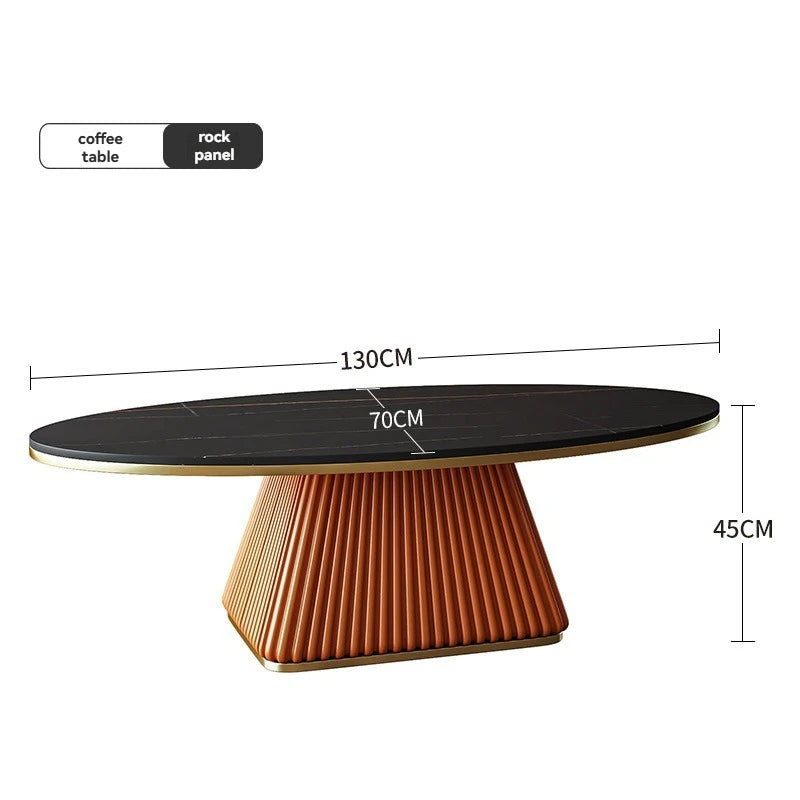 Oval Stone Coffee Table