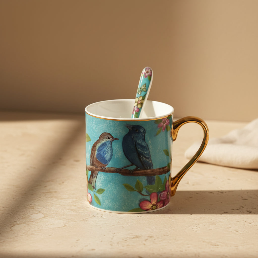Floral Bone China Mug Set