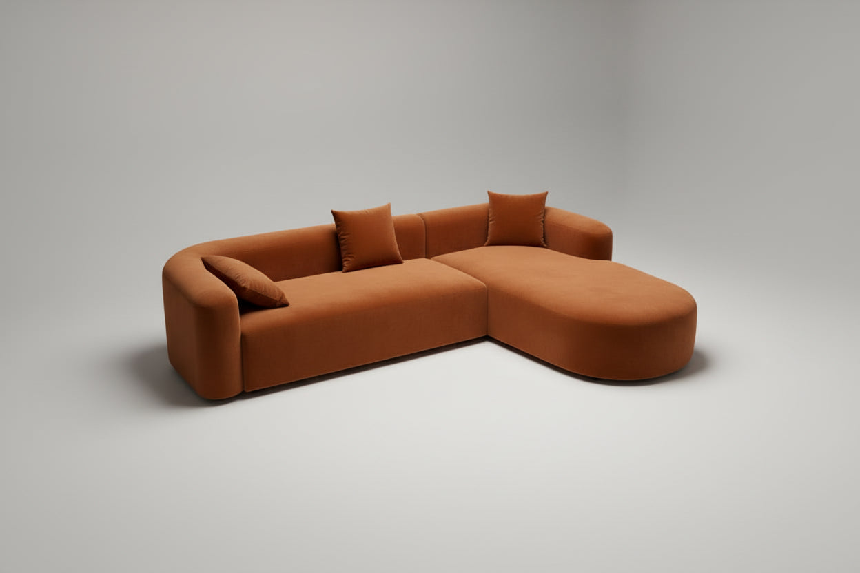 Velvet Chaise Sectional