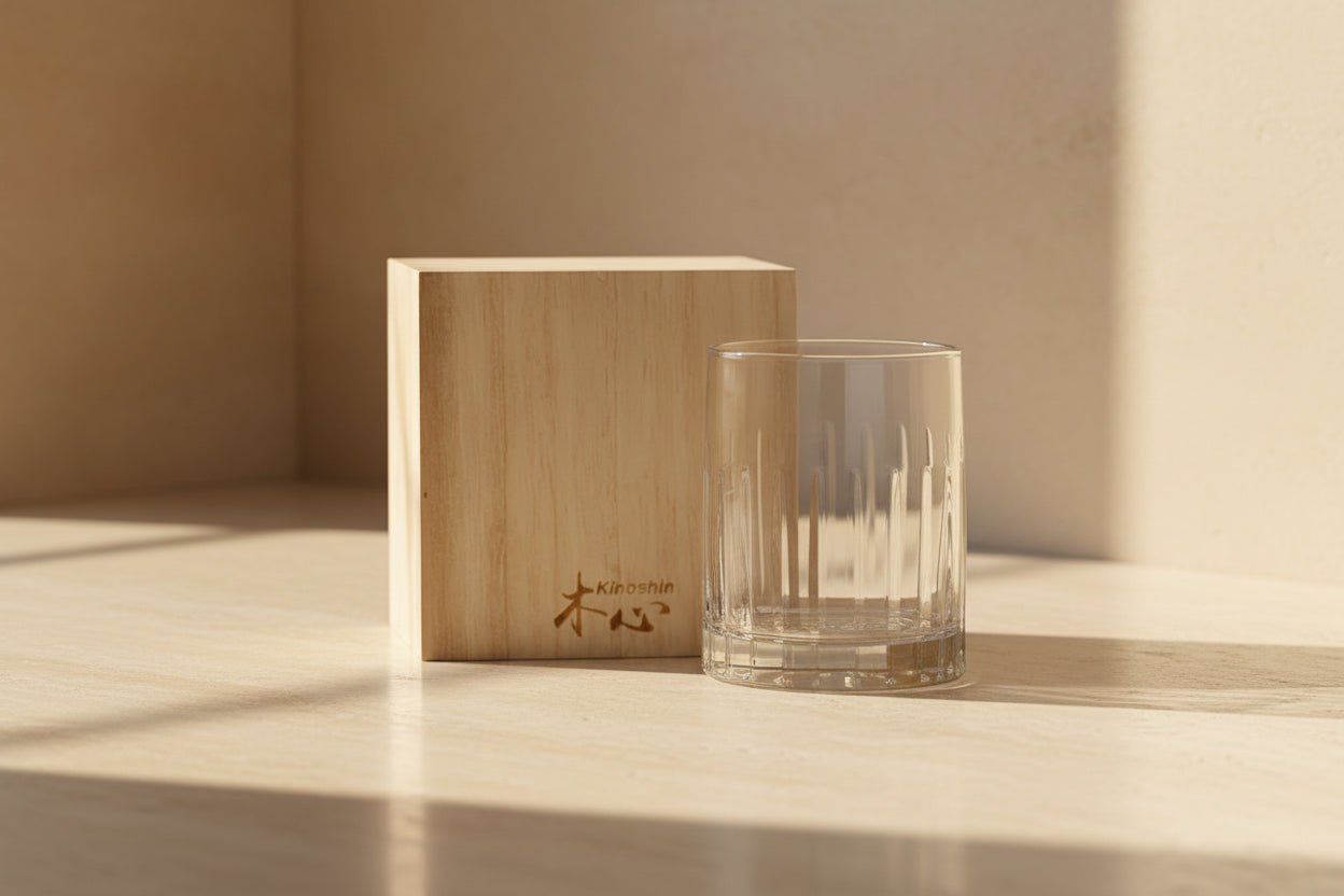 Bark-Textured Crystal Glass