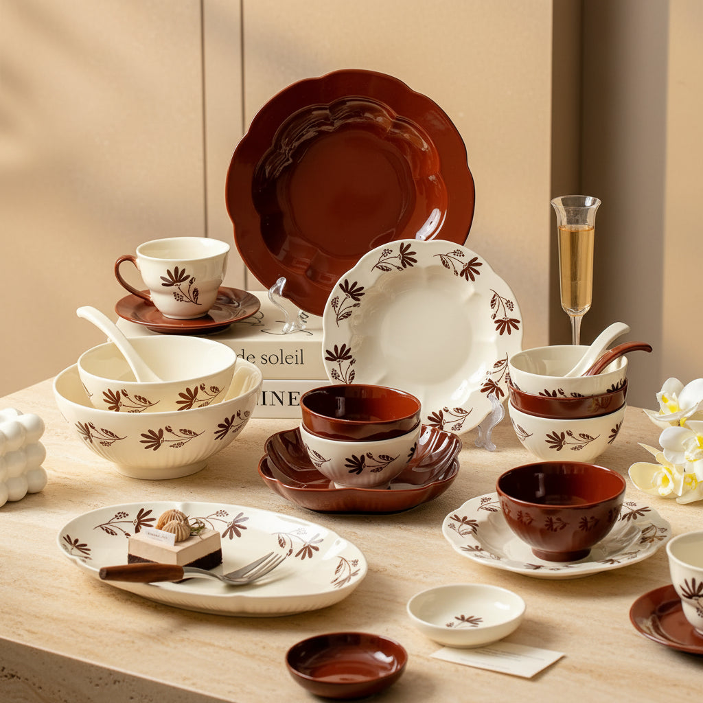 Floral Porcelain Tableware Set