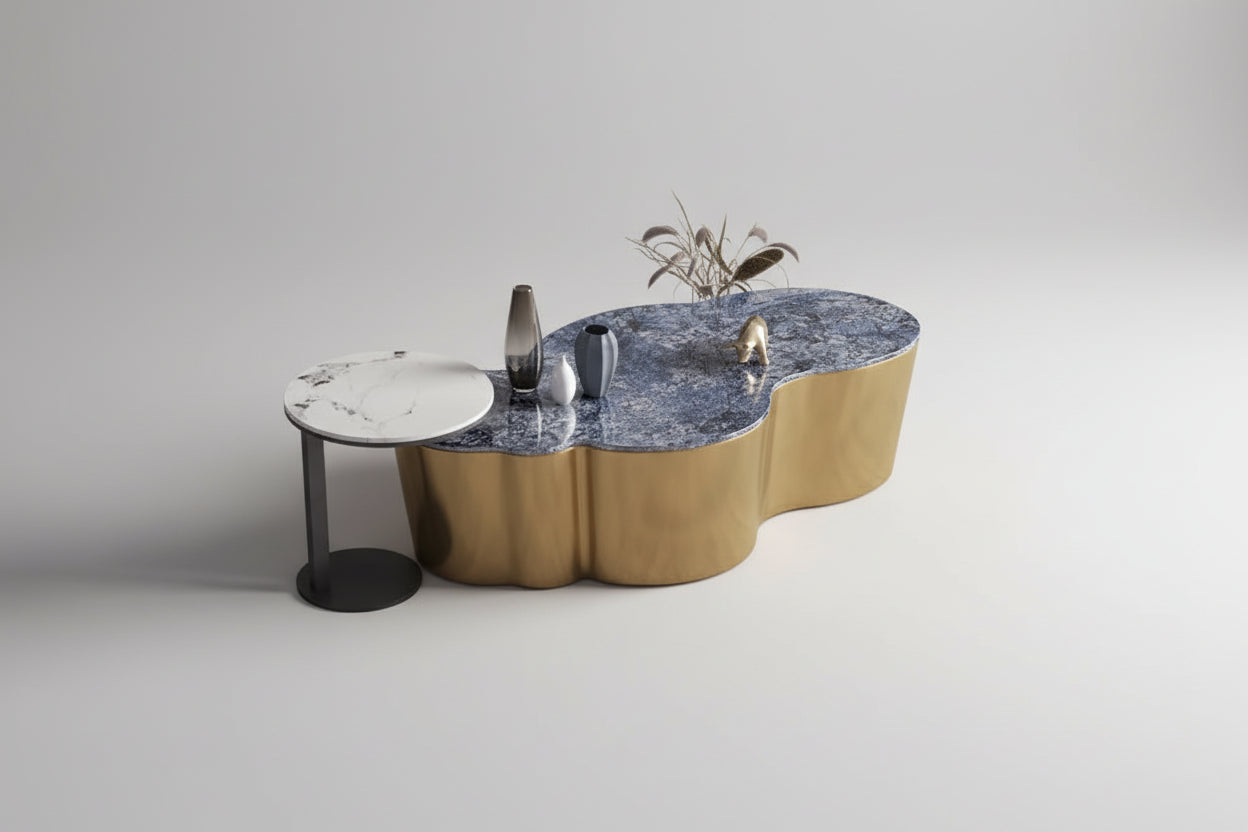 Organizer Industrial Coffee Table Metal Designer Aesthetic Unique Space Saving Side Table Clear Modern Meubles Salon Furniture