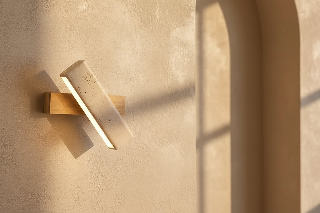 Stone & Wood Wall Sconce