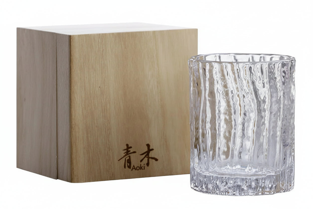 Bark-Textured Crystal Glass