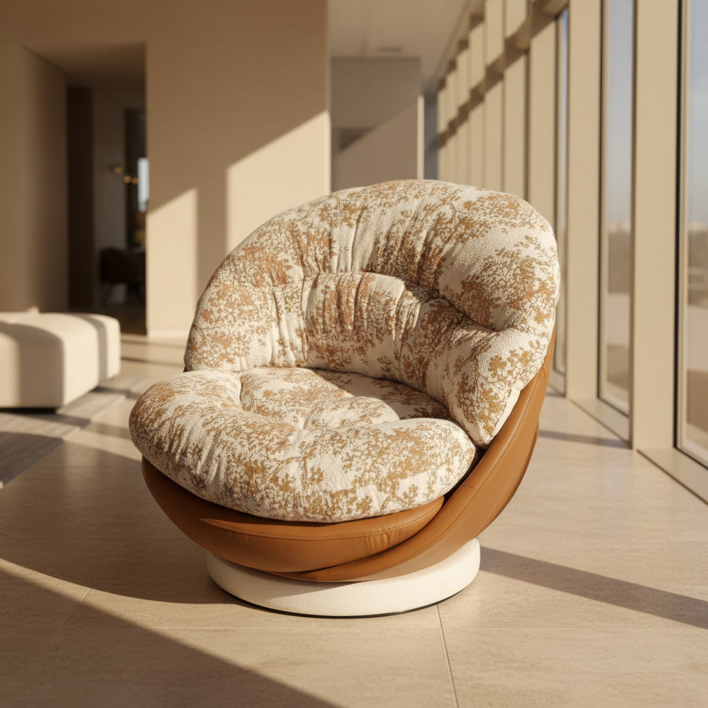 Rotating Fabric Lounge Chair