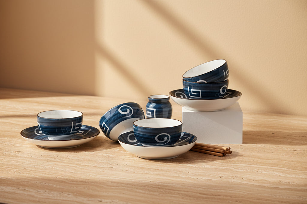 Blue Porcelain Dinnerware Set