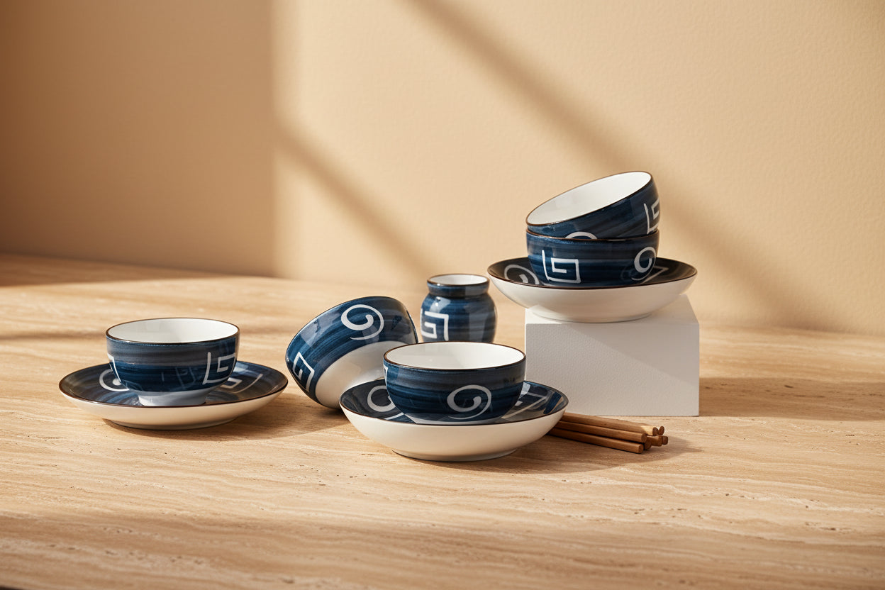 Blue Porcelain Dinnerware Set