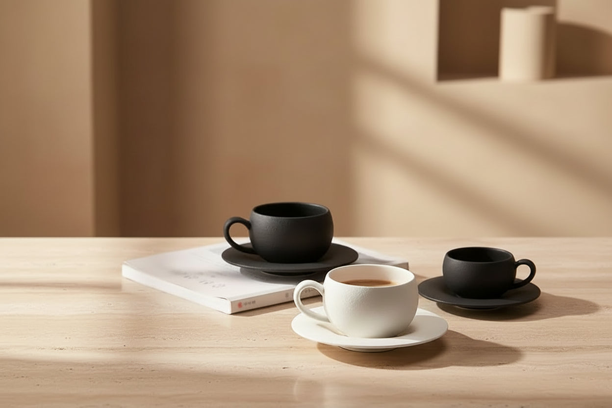 Hand-Painted Ceramic Cup & Saucer