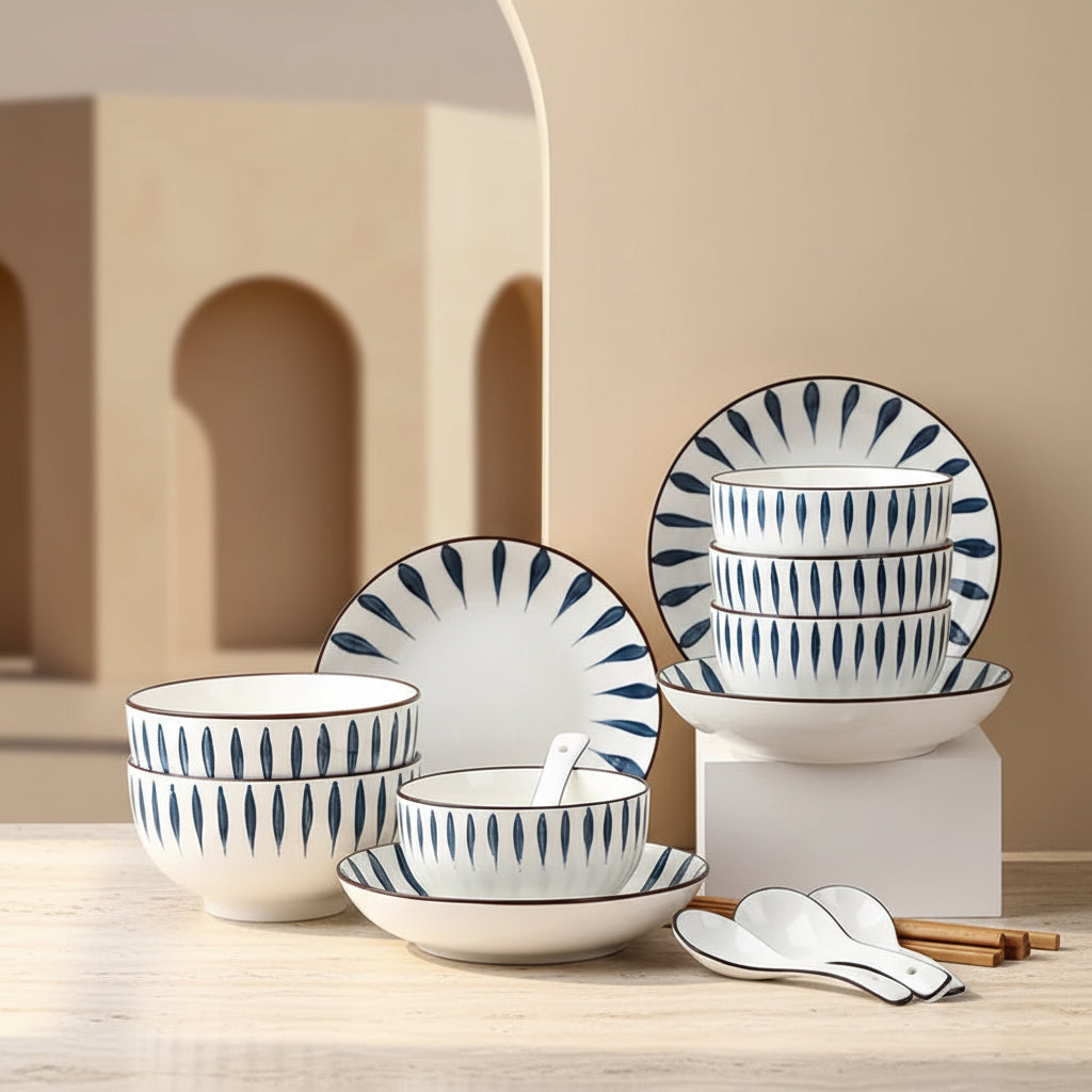 Blue Porcelain Dinnerware Set