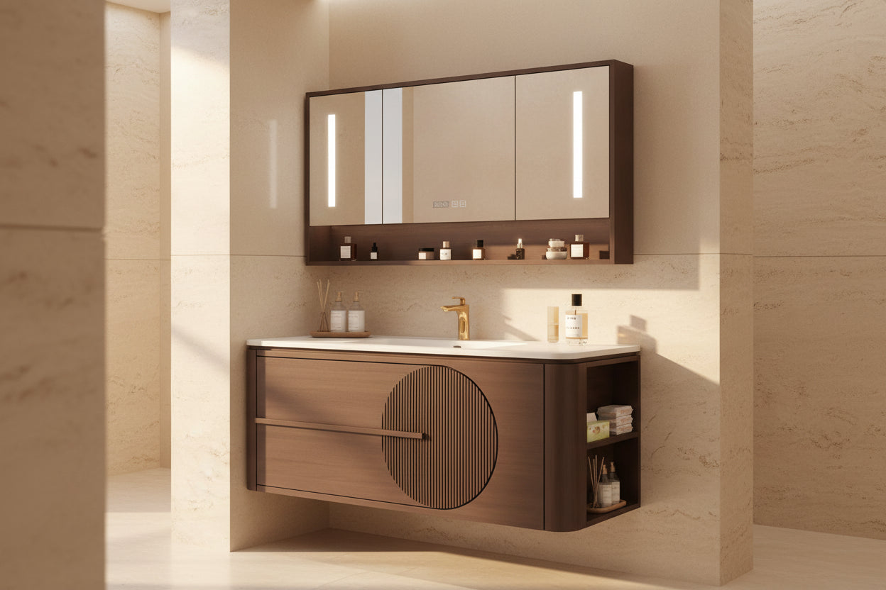 Oak Vanity Basin Cabinet